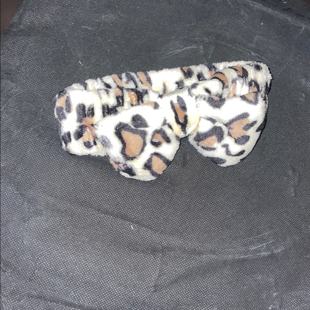 Leopard Print Plush Bow Headband